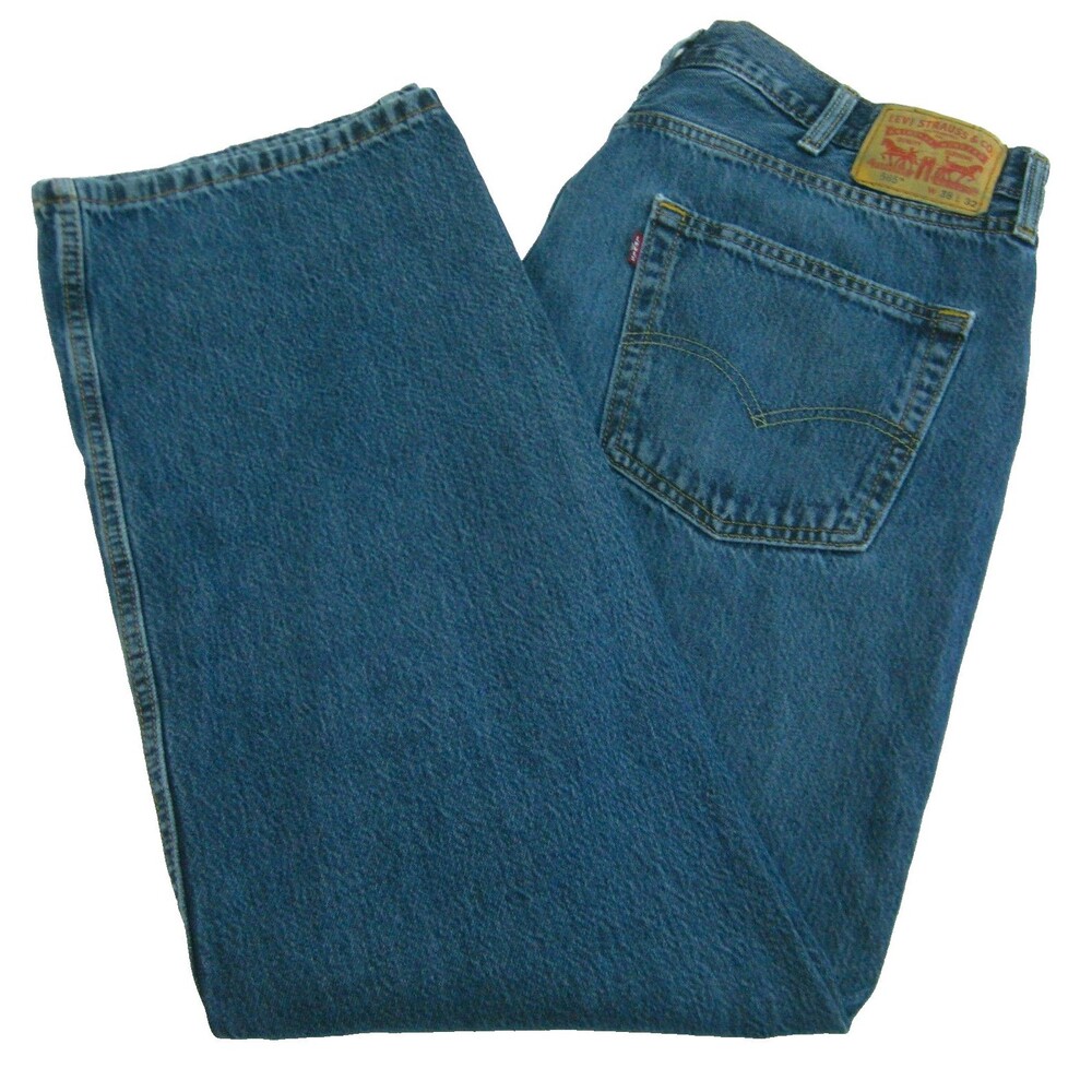 LEVI's 565 Jeans Mens Size 38x32 Blue Cotton Denim Pants 5 Pockets Zipper Fly